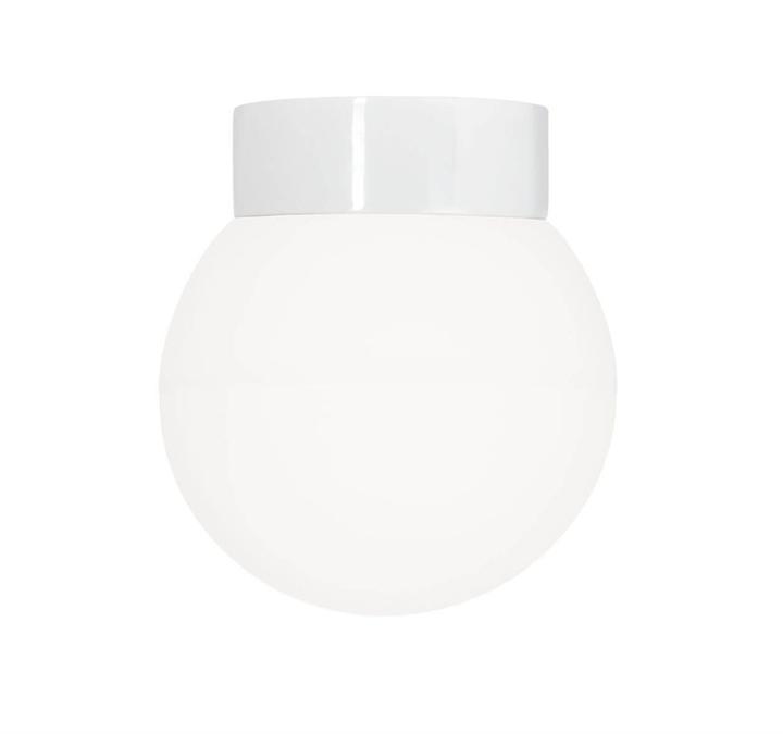 Hvid Classic Globe 200 Loftlampe/Væglampe IP44 - Tilbud!