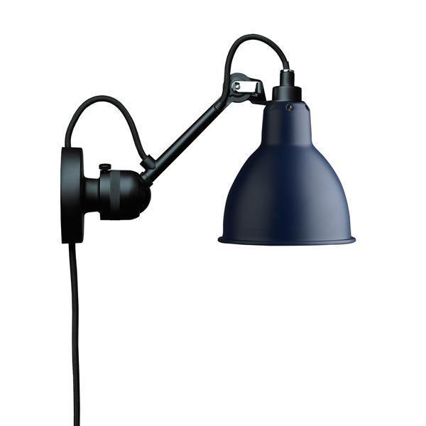 Mat Sort & Blå Væglampe fra Lampe Gras N304