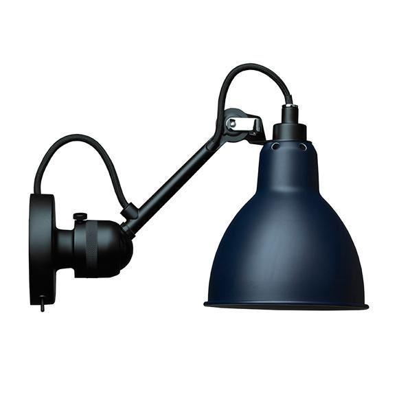 Mat Sort & Blå Lampe Gras N304 Væglampe med Tændsluk