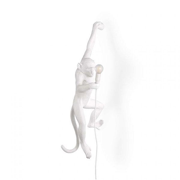 Hvid Seletti Monkey Væglampe - Sjovt Design til Hjemmet