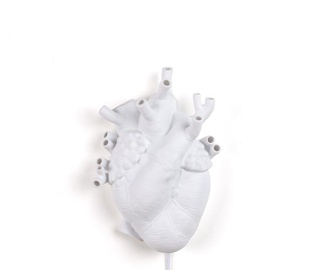 Hvid Seletti Heart Væglampe - Unik designlampe til hjemmet