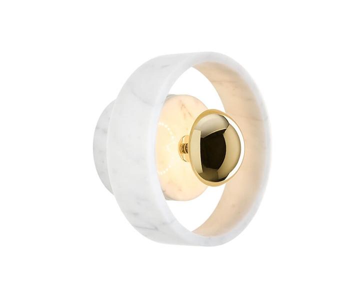 Hvid Stone Væglampe i Guld - Tom Dixon Design