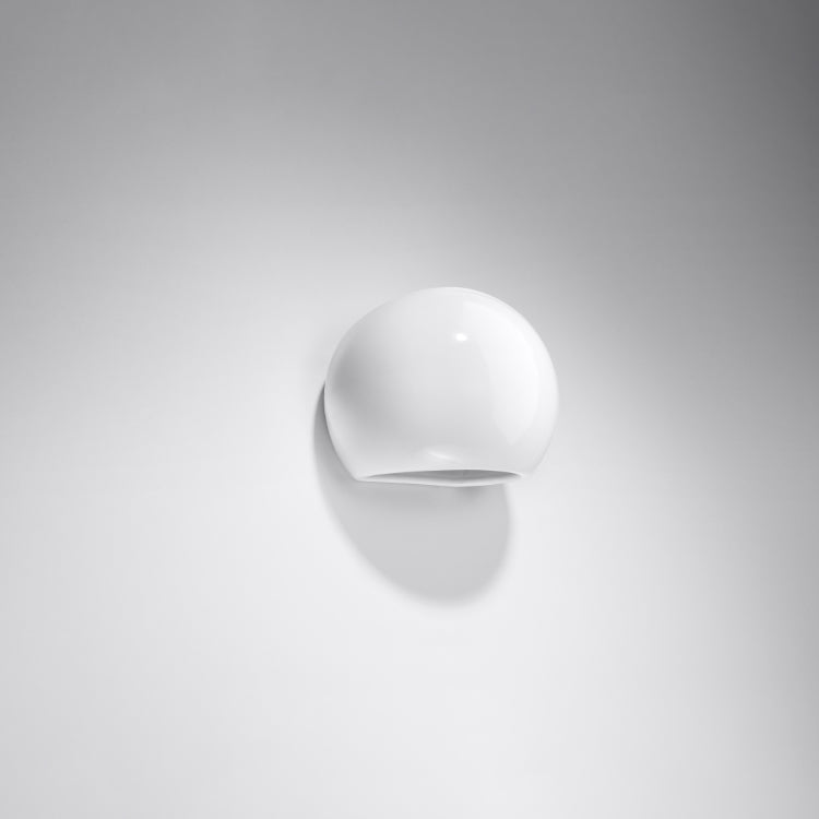Hvid Lakeret Væglampe Globe Højglans - Sollux Lighting Væglampe  - 5902622424743