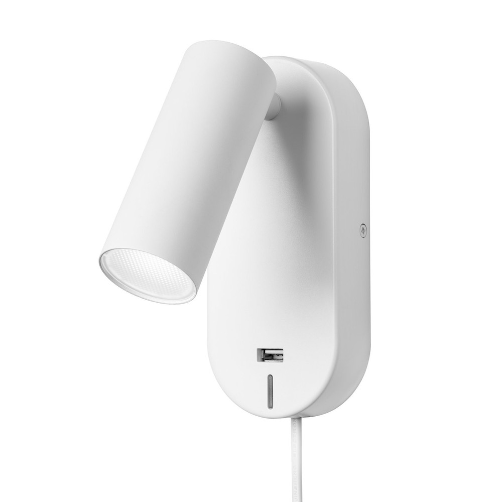 Hvid Ego Led Væglampe Med Touch Dæmp Usb - Væglampe  - 5703701380819