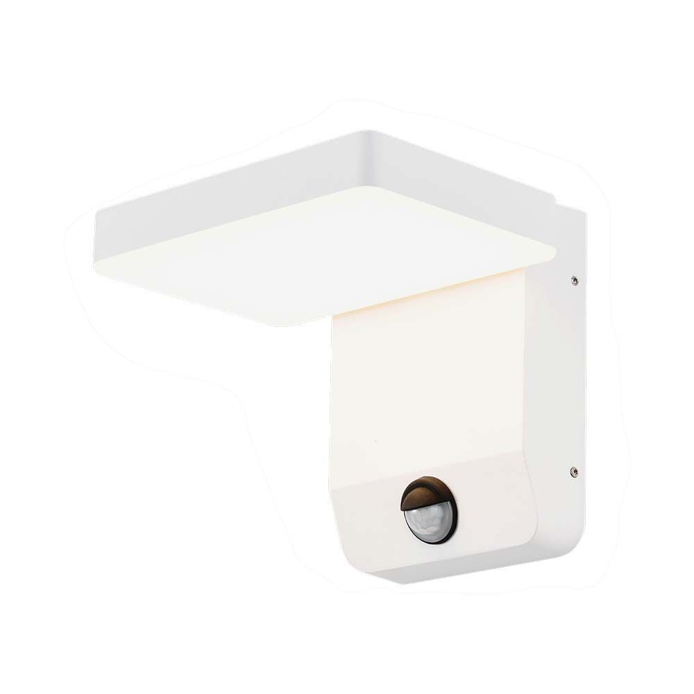 Hvid 17w Væglampe Led Sensor 3000k Kvadratisk Ip65 Kulør : Varm - V-tac Væglampe  - 3800157689557