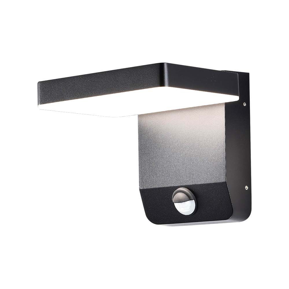 Sort 17w Væglampe Led Med Sensor 3000k Hus Kvadratisk Ip65 Kulør : Varm - V-tac Væglampe  - 3800157689571