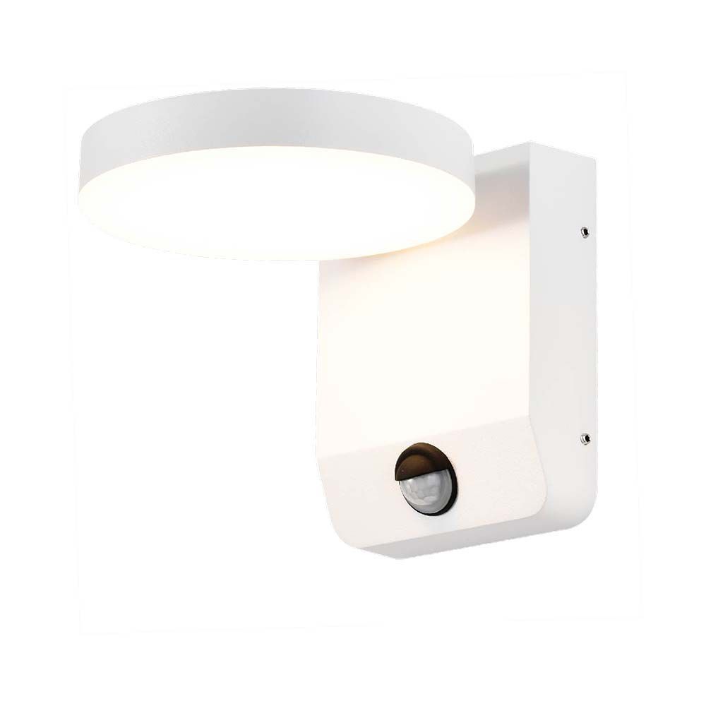 Hvid 17w Væglampe Led Sensor 4000k Rundt Hus Ip65 Kulør : Neutral - V-tac Væglampe  - 3800157689649