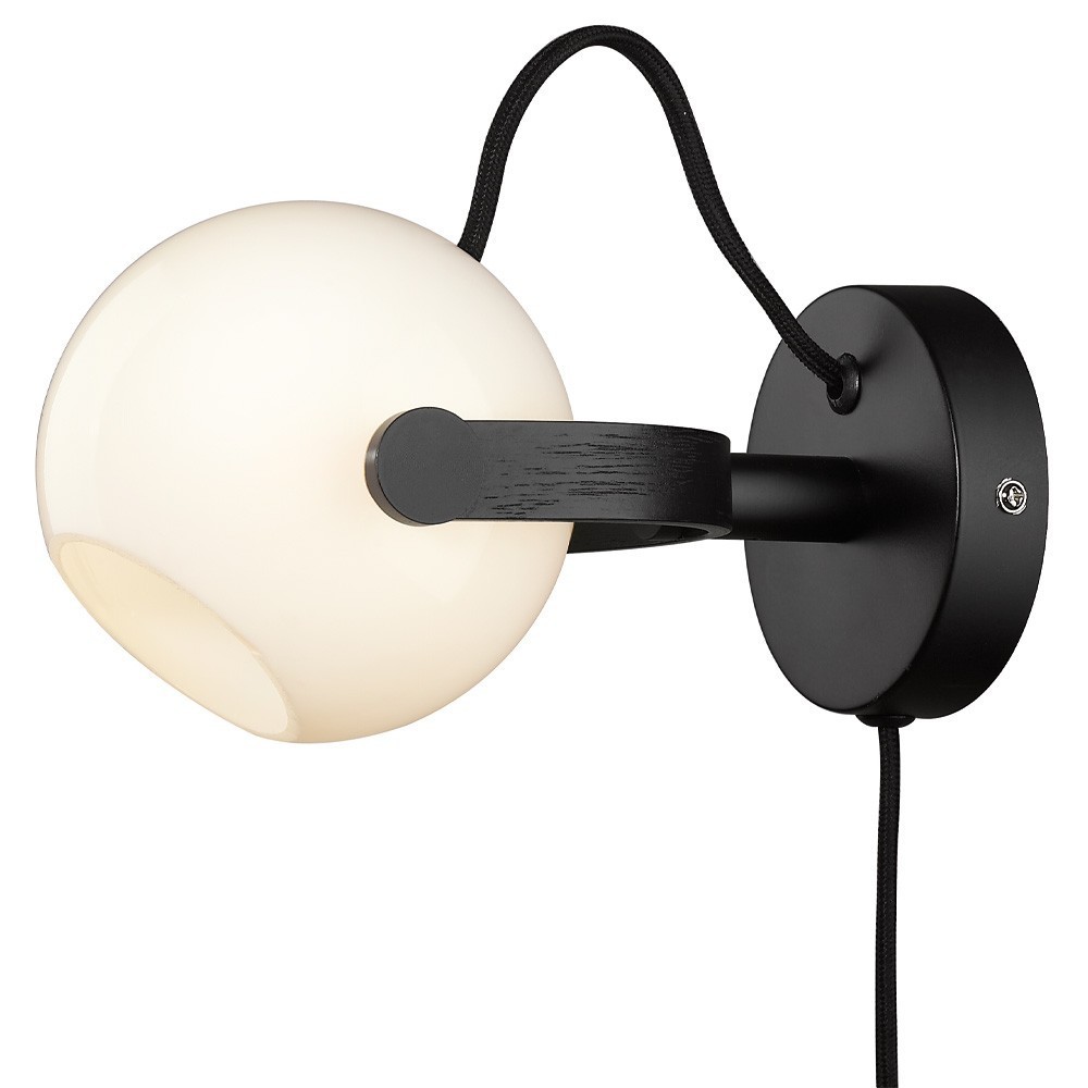 Sort Halo Design Væglampe Ø12 Opalic - Halo Design Væglampe  - 5705639734115