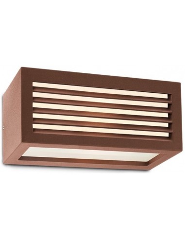 Brick Væglampe Aluminium Polycarbonat B25 E27 Mat Rust - Redo Væglampe