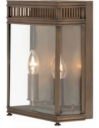 Holborn Udendørs Væglampe Messing Glas H31 E14 Antik Mørk Bronze Klar - Væglampe