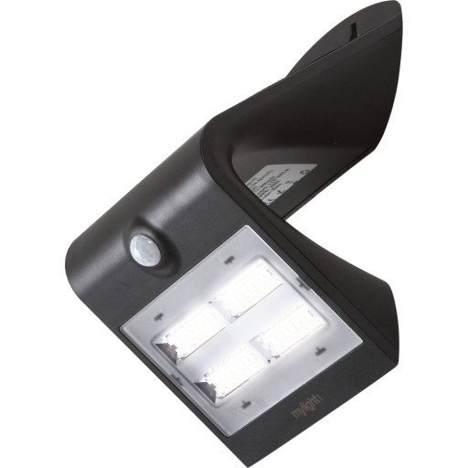 Mylight Væglampe Med Sensor & Solcelle - E3light Væglampe  - 5707823568100