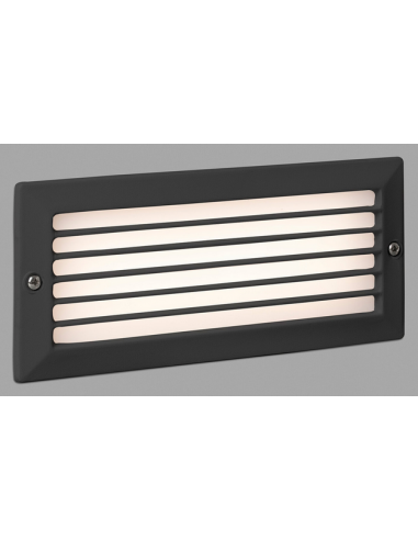 Hvid Stripe Udendørs Væglampe Til Indbygning Aluminium Polycarbonat Smd Led Mørkegrå - Faro Barcelona Væglampe