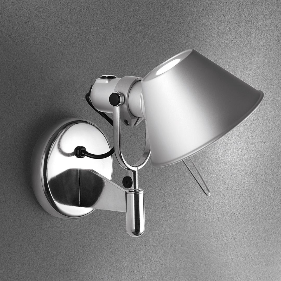 Alu / Silver Tolomeo Faretto Væglampe Led Alu Afbryder Artemide - Artemide Væglampe  - 8052993019738