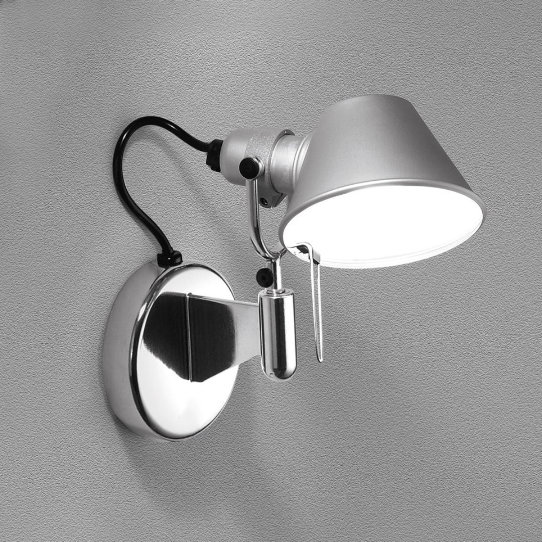 Alu / Silver Tolomeo Micro Faretto Væglampe Led Alu Afbryder Artemide - Artemide Væglampe  - 8052993019639