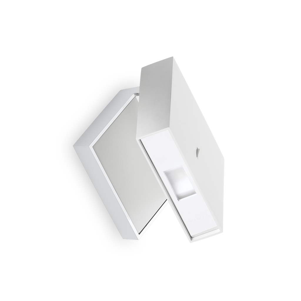 Hvid Alpha Led Væglampe Vibia Krom Kant Uden Afbryder - Vibia Væglampe