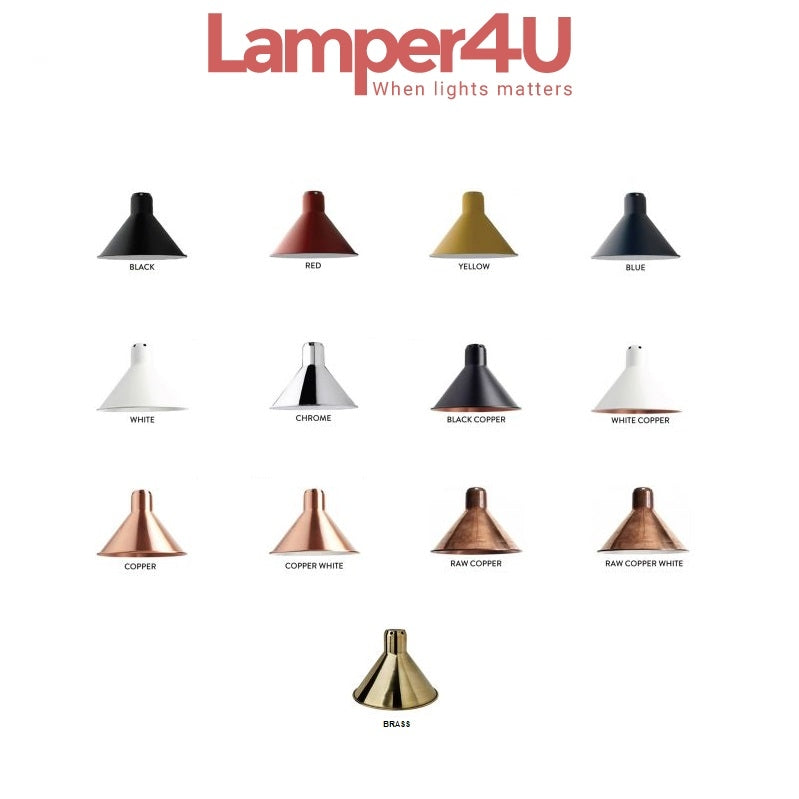 Lampe Gras 203 Væglampe Sort Messing Conisk Skærm - Lampe Gras Væglampe