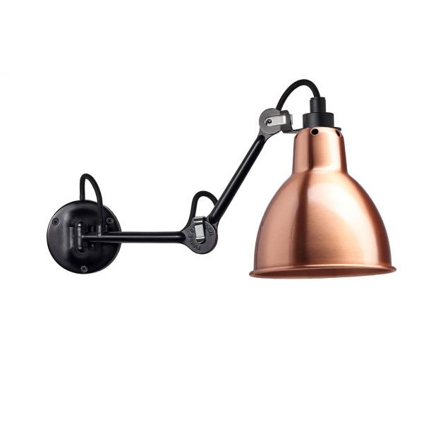 Sort Lampe Gras 204 Væglampe i Kobber - Elegant Læselampe