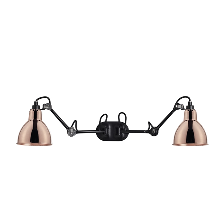 Sort Lampe Gras 204 Double Væglampe Kobber - Lampe Gras Væglampe  - 3700677608345