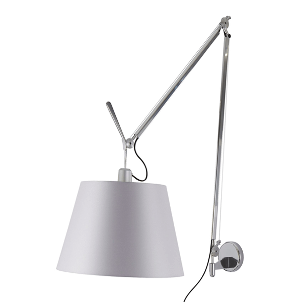 Aluminium/Sort Artemide Tolomeo Mega Væglampe Sort Satin 42cm - Artemide Væglampe