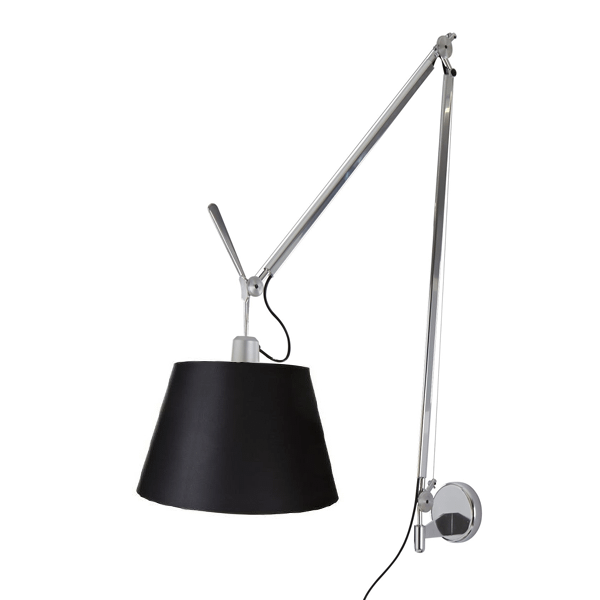 Sort Artemide Tolomeo Mega Væglampe Skærm 32cm Med Lysdæmper - Artemide Væglampe
