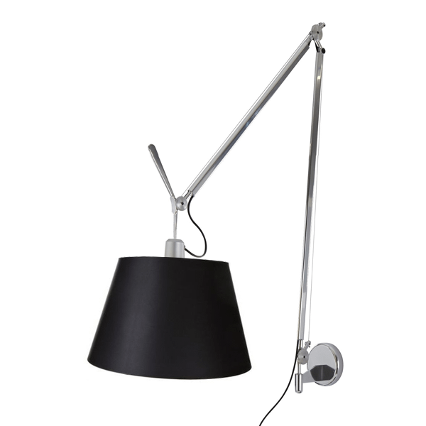 Sort Artemide Tolomeo Mega Væglampe med Lysdæmper