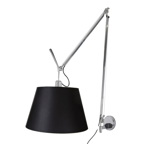 Sort Artemide Tolomeo Mega Væglampe Skærm 42cm Med Lysdæmper - Artemide Væglampe