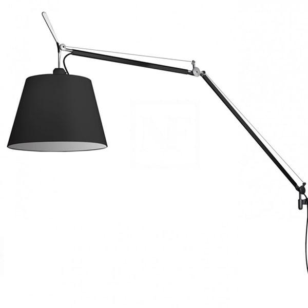 Sort Artemide Tolomeo Mega Væglampe med Lysdæmper