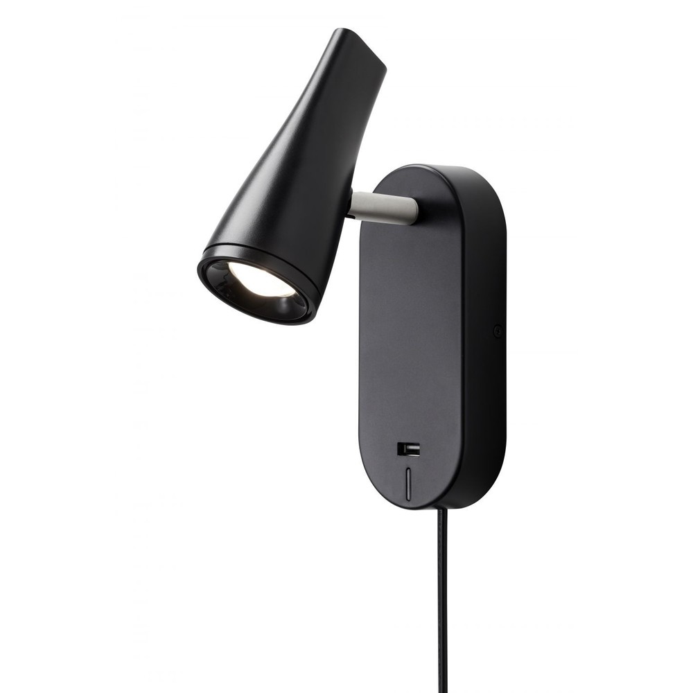 Sort Kile Led Væglampe Med Usb Touch Dæmp Nielsen Light - Nielsen Light Væglampe  - 5703701381113