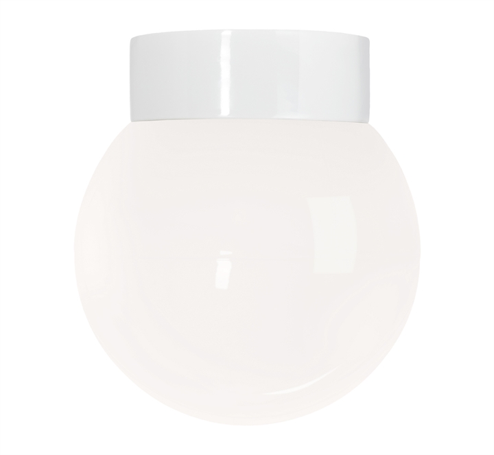 Hvid Classic Globe 200 Loftlampe Væglampe Ip44 Blank Opal - Ifö Electric Væglampe  - 7312906046505