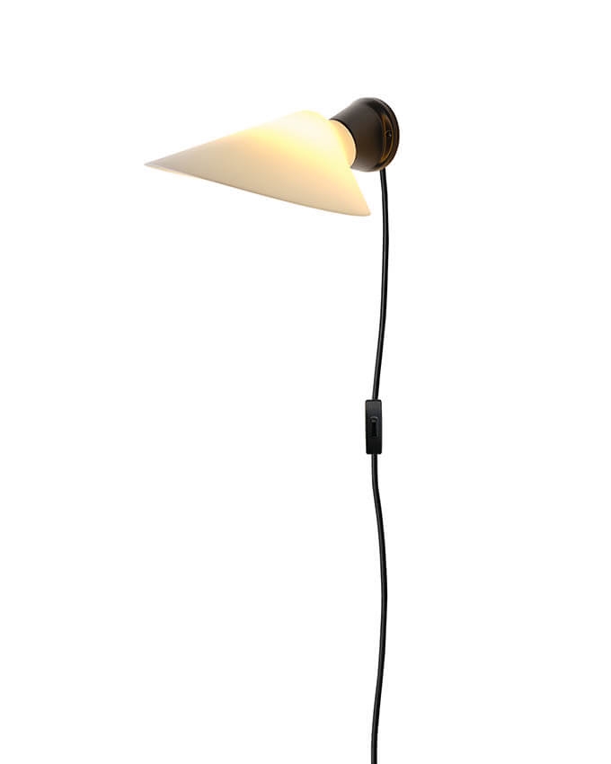 Sort Plume Væglampe Ledning Polycarbonat - Dcw éditions Væglampe  - 3700677659101