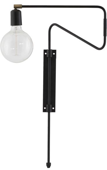 Sort House Doctor Væglampe Swing L35 Jern Messing Designlampe - House Doctor Væglampe  - 5707644447639