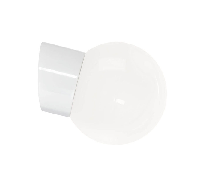 Hvid Classic Globe 150 Væglampe Ip54 Blank Opal - Ifö Electric Væglampe  - 7312906044402