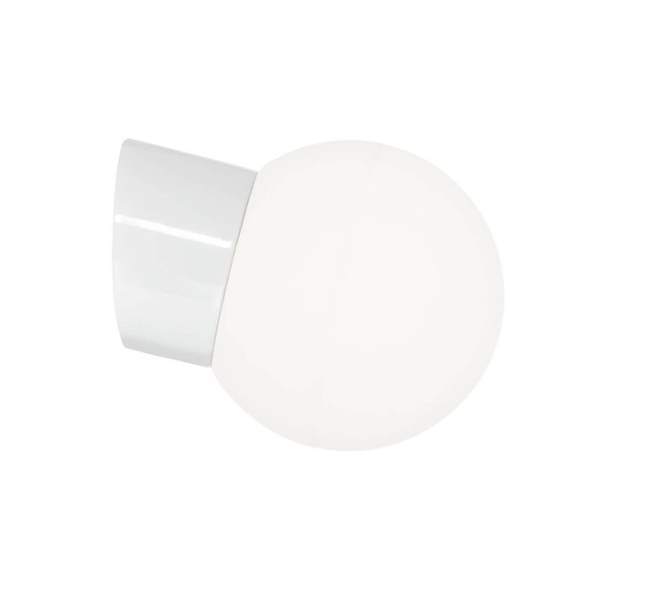 Hvid Classic Globe 150 Væglampe Ip54 Mat Opal - Ifö Electric Væglampe  - 7312906044006