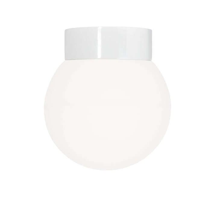 Hvid Classic Globe 200 Loftlampe Væglampe Ip44 Mat Opal - Ifö Electric Væglampe  - 7312906046000