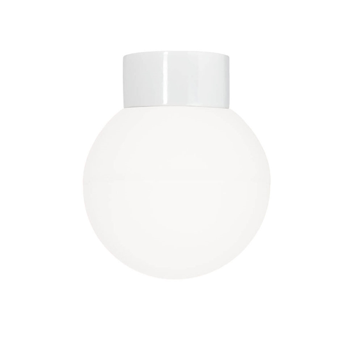 Hvid Classic Globe 200 Loftlampe Væglampe Ip54 Mat Opal - Ifö Electric Væglampe  - 7312906042101