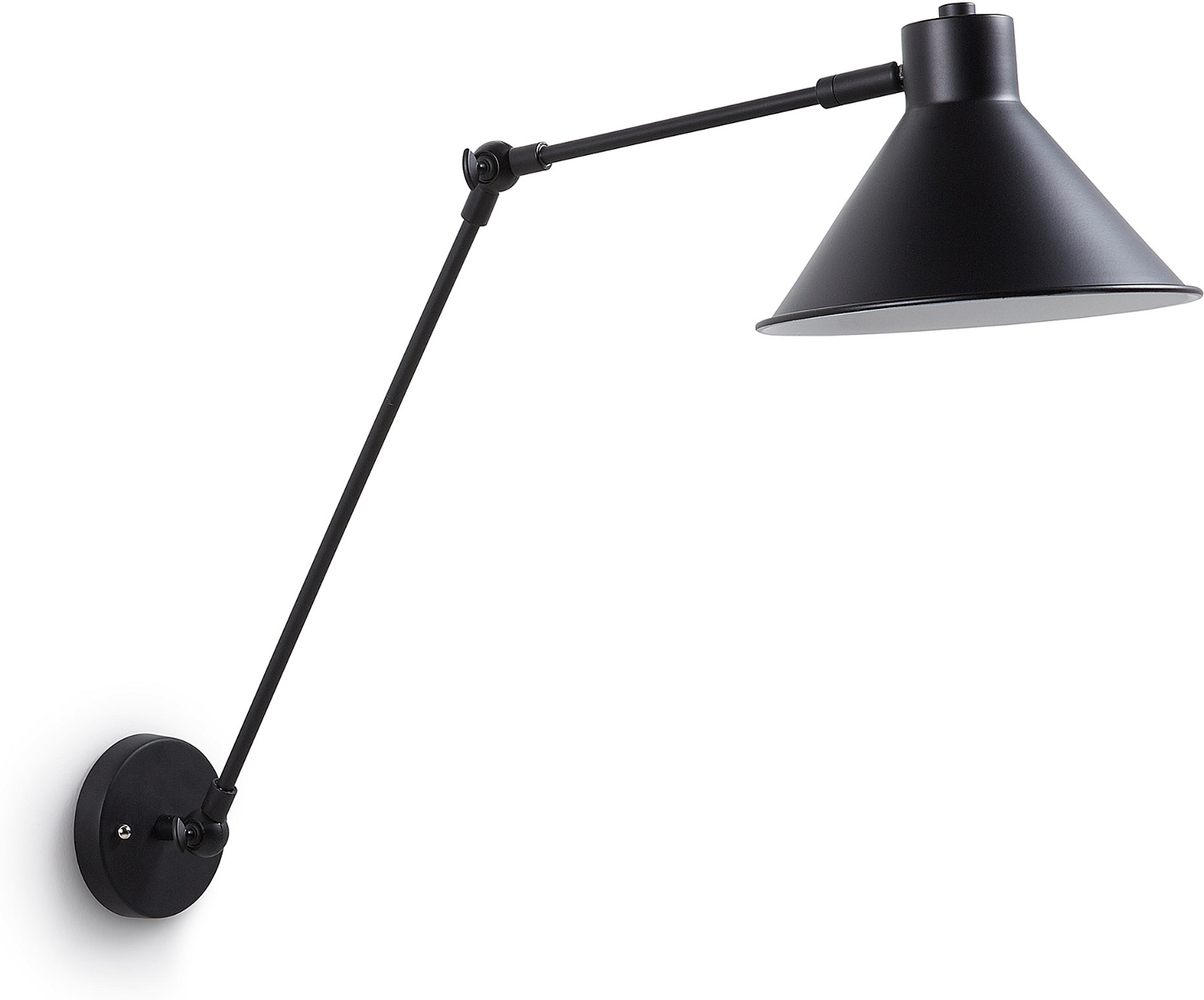 Sort Væglampe Kave Home Dione Nordic Pulverlakeret Stål Med Vipbar Arm H57xb20xl35 - Kave Home Væglampe  - 8433840403700