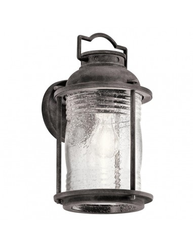 Ashland Bay Udendørs Væglampe Aluminium Glas H34 E27 Weathered Zink Klar Med Dråbeeffekt - Kichler Væglampe