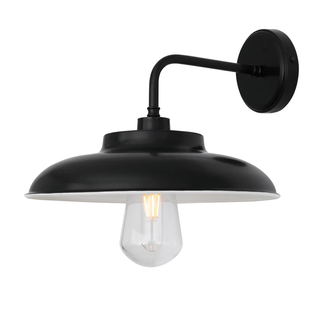 Elegant Sort Darya Brass Udendørs Væglampe IP65